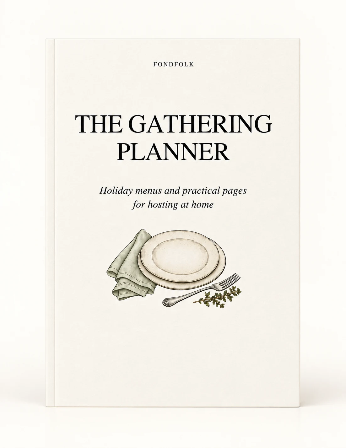 The Gathering Planner shown as a front-facing book; digital EPUB and PDF edition