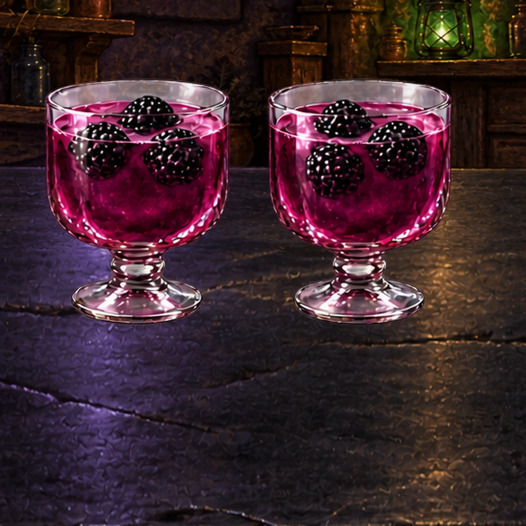 Black Cauldron Punch in an illustrated Halloween setting.