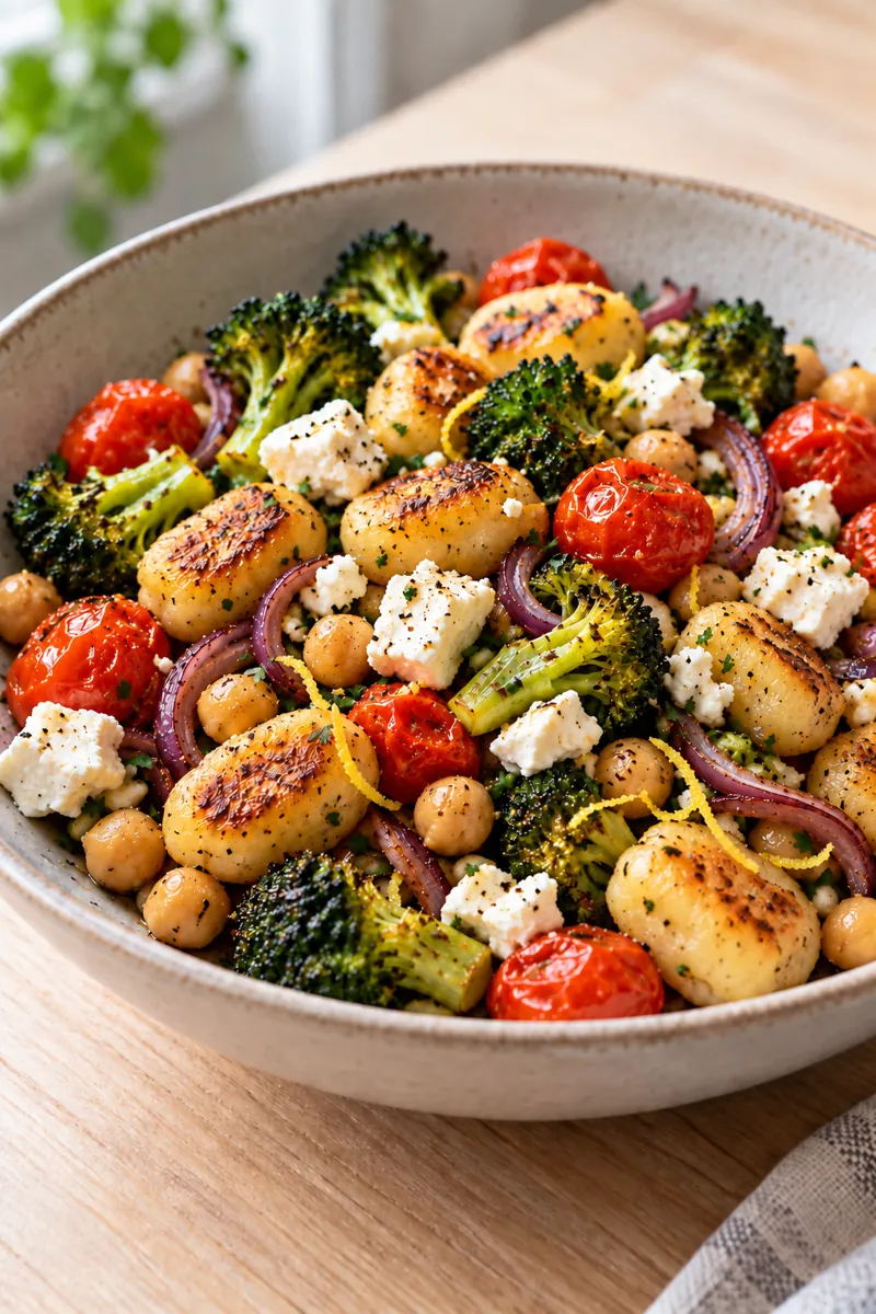 Gnocchi tray bake with feta and lemon