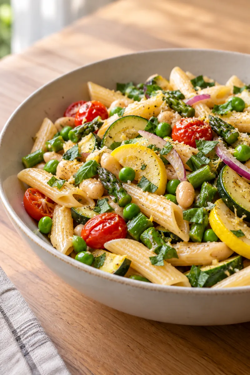Lemon primavera with white beans