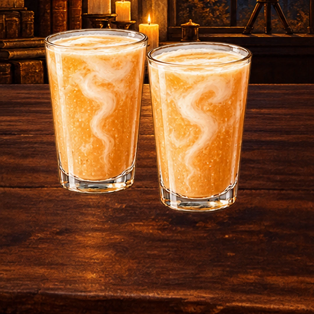 Pumpkin Cream Soda in an illustrated Halloween setting.