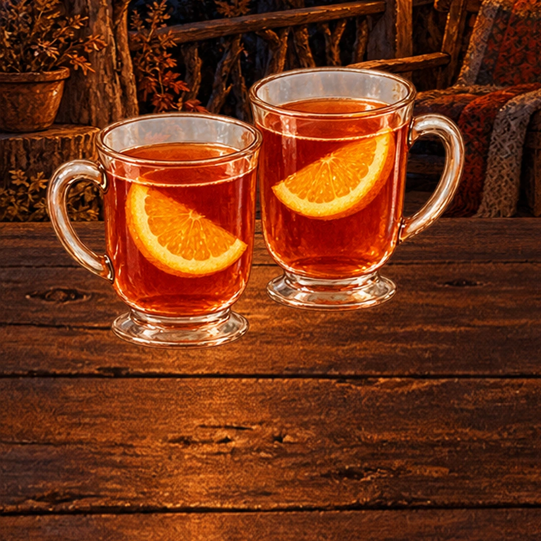 Spiced Apple Cranberry Punch in an illustrated Halloween setting.