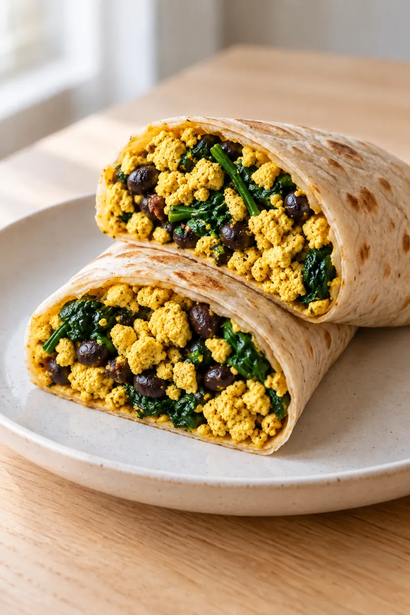 Tofu scramble wraps with black beans